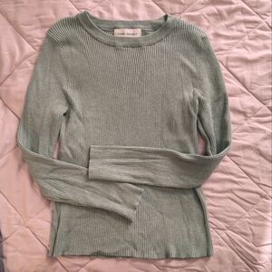 Large Long-sleeve Green Ribbed Tshirt